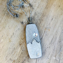 Load image into Gallery viewer, Silver Moon Mountain Concrete &amp; Tin Necklace