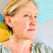 Load image into Gallery viewer, Carmine &amp; White Long Honeysuckle Earrings
