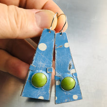 Load image into Gallery viewer, Sky Blue &amp; Spring Green Domes Zero Waste Tin Earrings