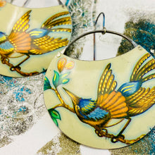 Load image into Gallery viewer, Radiant Birds Upcycled Circle Earrings