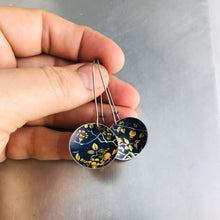 Load image into Gallery viewer, Pomegranate Blossoms On Deep Purple Small Basin Zero Waste Tin Earrings