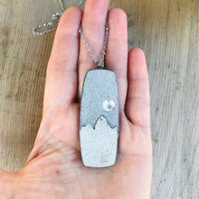 Load image into Gallery viewer, Silver Moon Mountain Concrete &amp; Tin Necklace