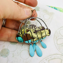 Load image into Gallery viewer, #6 Bison &amp; Elk Rain Clouds Zero Waste Tin Earrings