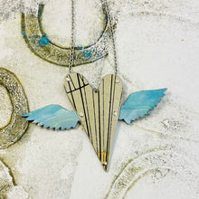 Load image into Gallery viewer, Sufi Heart Inked Lines Upcycled Tin Necklace