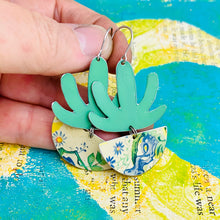 Load image into Gallery viewer, Mod Spring Succulents Upcycled Tin Earrings