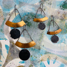 Load image into Gallery viewer, RESERVED Smaller Copper Arcs Upcycled Tin Earrings