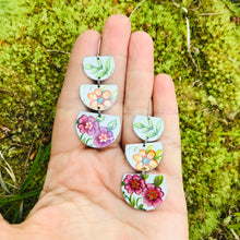 Load image into Gallery viewer, Flower Cascade Stacked Half Moons Earrings