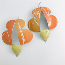 Load image into Gallery viewer, Abstract Orange Butterflies Zero Waste Tin Earrings
