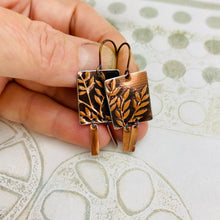 Load image into Gallery viewer, Coppery Leaves Windows Upcycled Tin Earrings