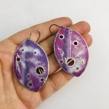 Load image into Gallery viewer, Purple Star Map Upcycled Tin Earrings