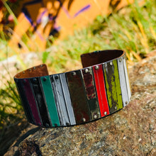 Load image into Gallery viewer, Fenced Upcycled Tesserae Tin Cuff