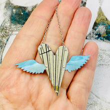 Load image into Gallery viewer, Sufi Heart Inked Lines Upcycled Tin Necklace