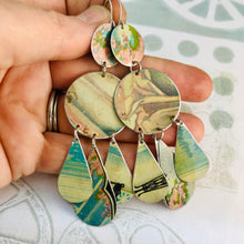 Load image into Gallery viewer, Bathhouse Blues Zero Waste Tin Chandelier Earrings