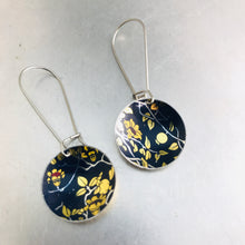 Load image into Gallery viewer, Pomegranate Blossoms On Deep Purple Small Basin Zero Waste Tin Earrings