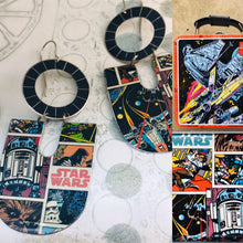 Load image into Gallery viewer, Star Wars Comic Pattern Chunky Horseshoes Zero Waste Tin Earrings