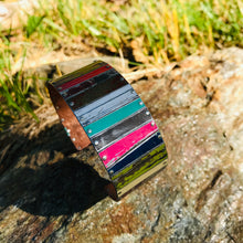 Load image into Gallery viewer, Fenced Upcycled Tesserae Tin Cuff