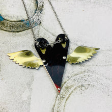 Load image into Gallery viewer, Sufi Heart Inked Lines Upcycled Tin Necklace