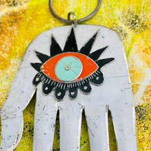 Load image into Gallery viewer, Hamsa Rustic White Tin Wall Art