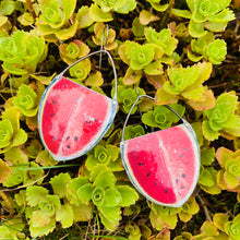 Load image into Gallery viewer, Summer Watermelon Upcycled Tin Earrings