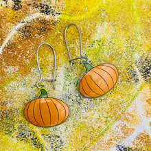 Load image into Gallery viewer, Tiny Pumpkins Upcycled Tin Earrings