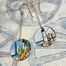 Load image into Gallery viewer, Little Lighthouses Upcycled Tin Earrings