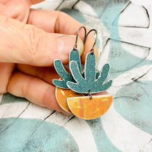 Load image into Gallery viewer, Mod Succulents in Terracotta Pots Upcycled Tin Earrings