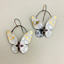 Load image into Gallery viewer, Silver &amp; Gold Butterflies Upcycled Tin Earrings