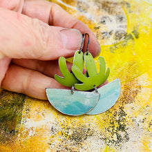 Load image into Gallery viewer, Mod Succulents Ocean Pot Upcycled Tin Earrings