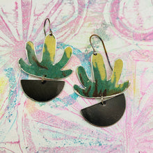 Load image into Gallery viewer, Variegated Succulents Upcycled Tin Earrings