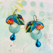 Load image into Gallery viewer, Senkoe Hummingbirds Upcycled Tin Earrings