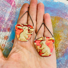 Load image into Gallery viewer, Year of the Rabbit Recycled Tin Earrings