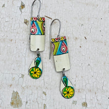 Load image into Gallery viewer, Retro Cool Teardrop &amp; Rectangle Tin Earrings