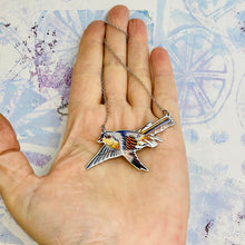 Load image into Gallery viewer, Songbird in Flight Upcycled Tin Necklace