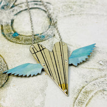 Load image into Gallery viewer, Sufi Heart Inked Lines Upcycled Tin Necklace