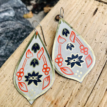 Load image into Gallery viewer, Golden Edge Teardrops Upcycled Tin Earrings