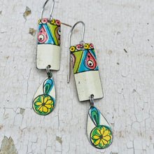 Load image into Gallery viewer, Retro Cool Teardrop &amp; Rectangle Tin Earrings