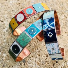 Load image into Gallery viewer, Mixed Cools Squares Upcycled Tesserae Tin Cuff