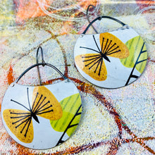 Load image into Gallery viewer, Mod Butterflies Circles Upcycled Tin Earrings