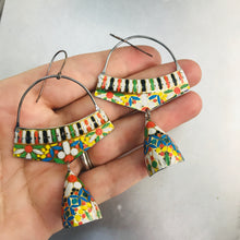 Load image into Gallery viewer, Vintage Mosaic Embossed Pattern Zero Waste Tin Earrings