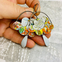 Load image into Gallery viewer, Flowery Rain Clouds Tin Earrings