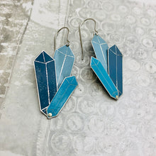Load image into Gallery viewer, Slate Blues Tourmaline Upcycled Tin Earrings
