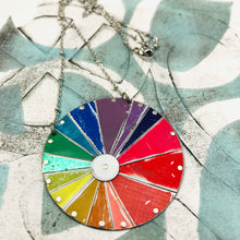 Load image into Gallery viewer, Round Rainbow Tin Color Wheel Necklace