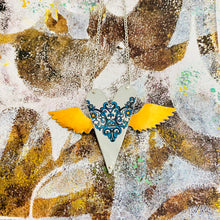 Load image into Gallery viewer, Sufi Heart Coppery Wings Upcycled Tin Necklace