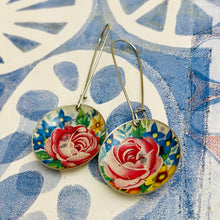 Load image into Gallery viewer, Big Red Roses Medium Basin Earrings