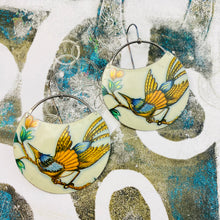 Load image into Gallery viewer, Radiant Birds Upcycled Circle Earrings