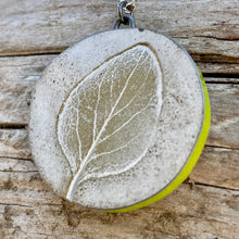 Load image into Gallery viewer, Reversible Lilac Leaf &amp; Silver Moon Concrete &amp; Tin Necklace