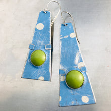 Load image into Gallery viewer, Sky Blue &amp; Spring Green Domes Zero Waste Tin Earrings