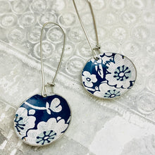 Load image into Gallery viewer, Vintage Blue Jean Blossoms Medium Basin Earrings