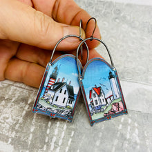 Load image into Gallery viewer, Maine Lighthouses Tin Earrings