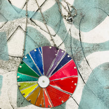 Load image into Gallery viewer, Round Rainbow Tin Color Wheel Necklace